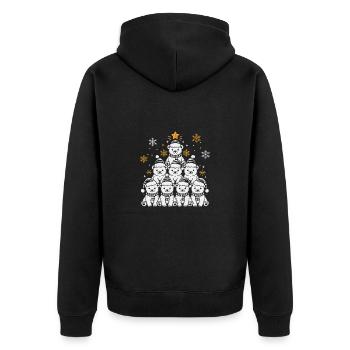 Weihnachtsbaum Eisbär - Unisex Premium Bio Zip Hoodie - Schwarz - Hinten - Nico (187cm)