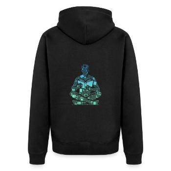 Bookworm Reader Literature - Unisex Premium Bio Zip Hoodie - Schwarz - Hinten - Nico (187cm)