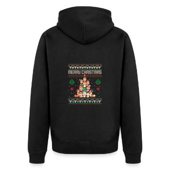 Fuchs Weihnachten Wald - Unisex Premium Bio Zip Hoodie - Schwarz - Hinten - Nico (187cm)