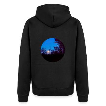 Die Leiter zum Mond - Unisex Premium Bio Zip Hoodie - Schwarz - Hinten - Nico (187cm)