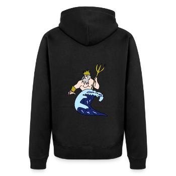 Sternzeichen Wassermann - Unisex Premium Bio Zip Hoodie - Schwarz - Hinten - Nico (187cm)
