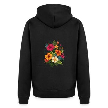 Floristin für eine Floristin - Unisex Premium Bio Zip Hoodie - Schwarz - Hinten - Nico (187cm)