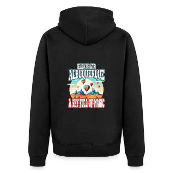 Albuquerque Ballon New Mexico Heißluftballon - Unisex Premium Bio Zip Hoodie - Schwarz - Hinten - Nico (187cm)