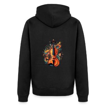 Geiger Geige Geigenmusik Kunst Geigenspieler - Unisex Premium Bio Zip Hoodie - Schwarz - Hinten - Nico (187cm)