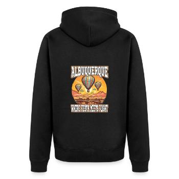 Albuquerque Ballon New Mexico Heißluftballon - Unisex Premium Bio Zip Hoodie - Schwarz - Hinten - Nico (187cm)