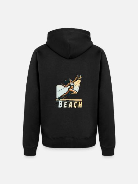 Beach Volleyball - Unisex Premium Bio Zip Hoodie - Schwarz