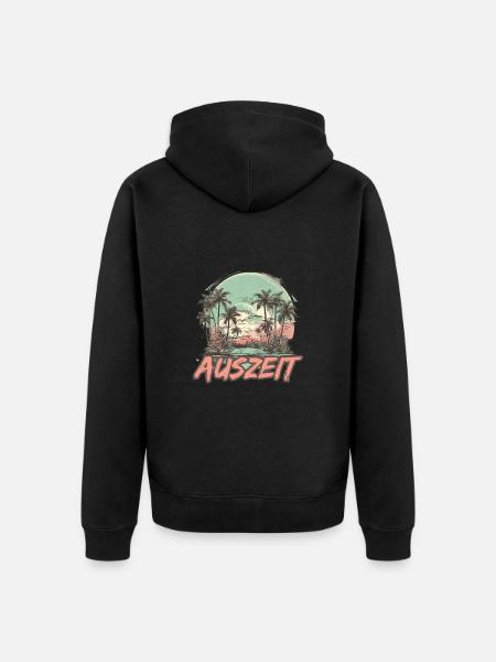 Auszeit Urlaub Strand - Unisex Premium Bio Zip Hoodie - Schwarz