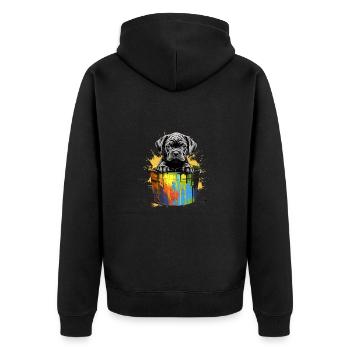 Cane Corso Welpe für einen Cane Corso Besitzer - Unisex Premium Bio Zip Hoodie - Schwarz - Hinten - Nico (187cm)