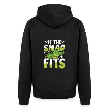 If The Snap Fits Krokodil Alligator für Krokodil - Unisex Premium Bio Zip Hoodie - Schwarz - Hinten - Nico (187cm)