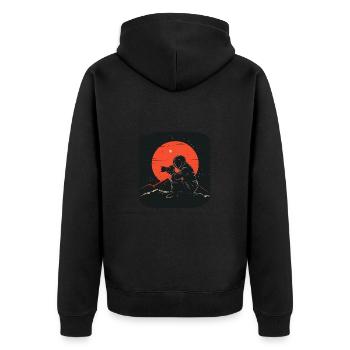 Astronaut Fotograf im Retro-Stil für Fotograf - Unisex Premium Bio Zip Hoodie - Schwarz - Hinten - Nico (187cm)