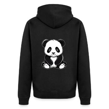 Niedlicher Panda für Kinder - Unisex Premium Bio Zip Hoodie - Schwarz - Hinten - Nico (187cm)