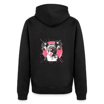 Koala mit Sonnenbrille Bubblegum für einen - Unisex Premium Bio Zip Hoodie - Schwarz - Hinten - Nico (187cm)