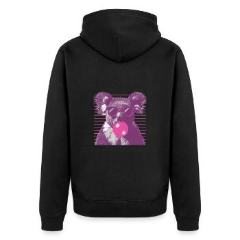 Koala mit Sonnenbrille Bubblegum für einen - Unisex Premium Bio Zip Hoodie - Schwarz - Hinten - Nico (187cm)