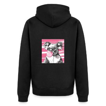 Koala mit Sonnenbrille Bubblegum für einen - Unisex Premium Bio Zip Hoodie - Schwarz - Hinten - Nico (187cm)