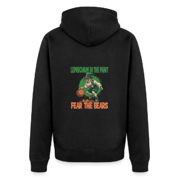 Leprechaun Bart Basketball für einen - Unisex Premium Bio Zip Hoodie - Schwarz - Hinten - Nico (187cm)
