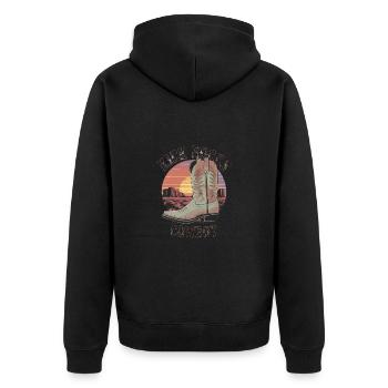 Kick Rocks Cowboy Western Sunset for a - Unisex Premium Organic Zip Hoodie - black - Back - Nico (187cm)