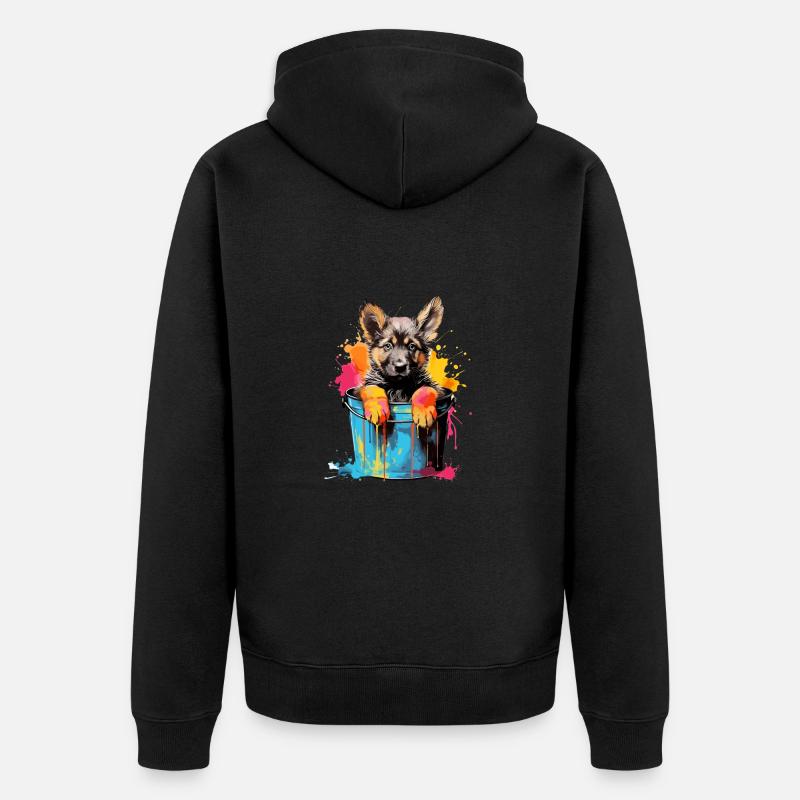 Deutscher Schäferhund Hund Hunderasse - Unisex Premium Bio Zip Hoodie - Schwarz