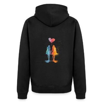 Best Friends Forever - Unisex Premium Bio Zip Hoodie - Schwarz - Hinten - Nico (187cm)