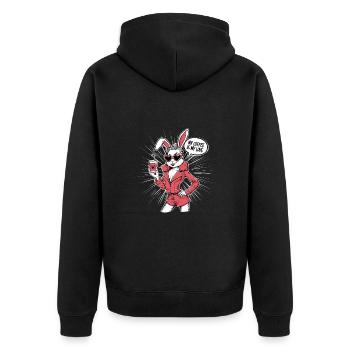 My Coffee Is My Love für eine Kaffeeliebhaberin - Unisex Premium Bio Zip Hoodie - Schwarz - Hinten - Nico (187cm)