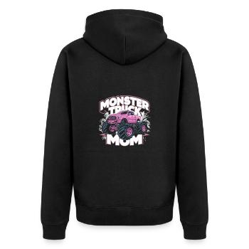 Monster Truck Mom für die Mutti für Frauen und - Unisex Premium Bio Zip Hoodie - Schwarz - Hinten - Nico (187cm)