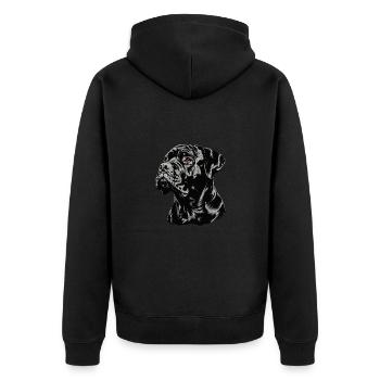 Cane Corso für einen Cane Corso Besitzer - Unisex Premium Bio Zip Hoodie - Schwarz - Hinten - Nico (187cm)