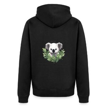 Niedlicher Koala für einen Tierliebhaber - Unisex Premium Bio Zip Hoodie - Schwarz - Hinten - Nico (187cm)