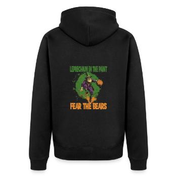 Leprechaun Bart Basketball für einen - Unisex Premium Bio Zip Hoodie - Schwarz - Hinten - Nico (187cm)