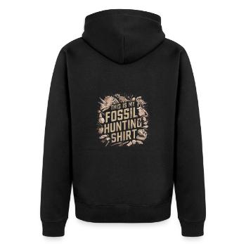 Fossil Hunter für einen Archäologe - Unisex Premium Bio Zip Hoodie - Schwarz - Hinten - Nico (187cm)
