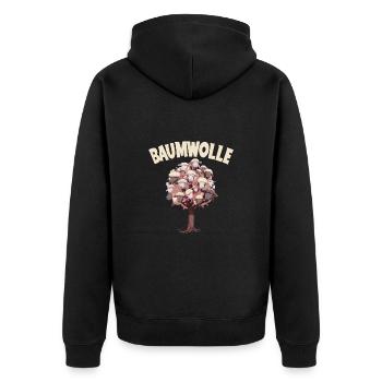 Baumwolle Schafe für einen Schafliebhaber - Unisex Premium Bio Zip Hoodie - Schwarz - Hinten - Nico (187cm)