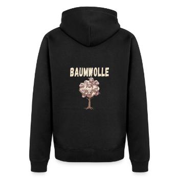 Baumwolle Schafe für einen Schafliebhaber - Unisex Premium Bio Zip Hoodie - Schwarz - Hinten - Nico (187cm)