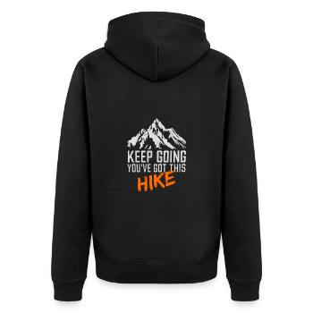 Keep Going You've Got This Hike für einen - Unisex Premium Bio Zip Hoodie - Schwarz - Hinten - Nico (187cm)