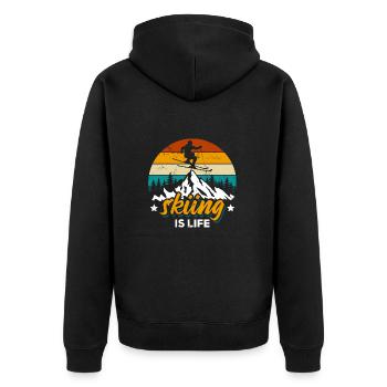Le ski, c’est la vie - Ski, Après-ski, Sports d’hiver - Veste à capuche bio Premium Unisexe - noir - Dos - Nico (187cm)