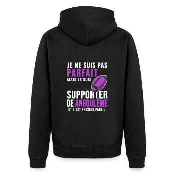 supporter rugby stade angoulême club rugby SA XV - Veste à capuche bio Premium Unisexe - noir - Dos - Nico (187cm)