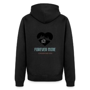 Für immer mein, Partner, Freund ,Kind, Geschenk - Unisex Premium Bio Zip Hoodie - Schwarz - Hinten - Nico (187cm)