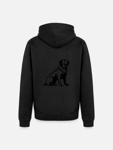Golden Retriever Dog - Unisex Premium Organic Zip Hoodie - black