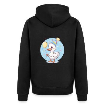 Goose Birthday Baby - Unisex Premium Organic Zip Hoodie - black - Back - Nico (187cm)