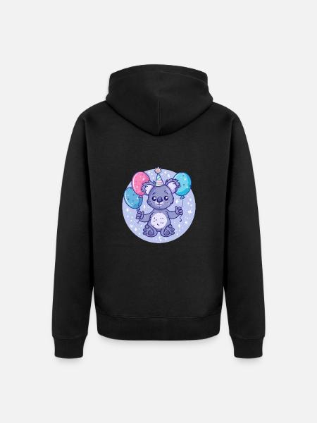 Koala Anniversaire Bébé - Veste à capuche bio Premium Unisexe - noir
