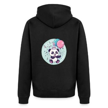 Panda Anniversaire Bébé - Veste à capuche bio Premium Unisexe - noir - Dos - Nico (187cm)