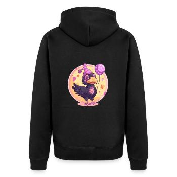 Raven Crow Bird Birthday Baby - Unisex Premium Organic Zip Hoodie - black - Back - Nico (187cm)