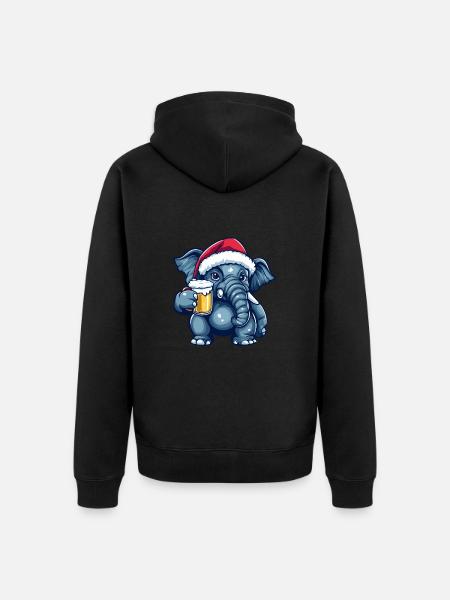 Mammut Beer Xmas Christmas - Unisex Premium Organic Zip Hoodie - black
