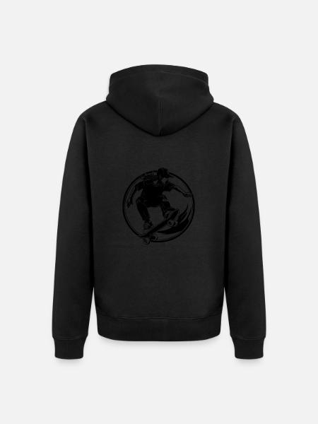 Skateboarding Sport Skateboard - Unisex Premium Organic Zip Hoodie - black