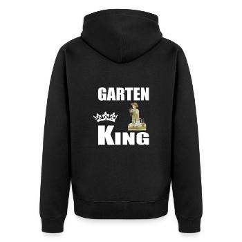 Garten - Unisex Premium Bio Zip Hoodie - Schwarz - Hinten - Nico (187cm)