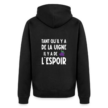 tant qu'il y a de la vigne - Veste à capuche bio Premium Unisexe - noir - Dos - Nico (187cm)