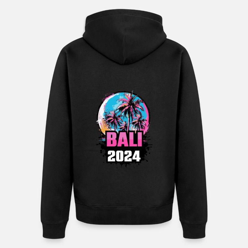 Palmiers Bali 2024 - Veste à capuche bio Premium Unisexe - noir