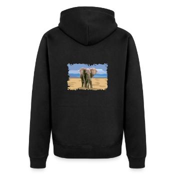 Small African elephant elephanto savannah sky - Unisex Premium Organic Zip Hoodie - black - Back - Nico (187cm)