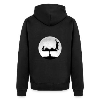 schach schachpartie im mondschein schachmatt - Unisex Premium Bio Zip Hoodie - Schwarz - Hinten - Nico (187cm)