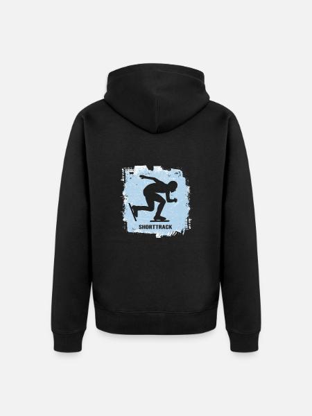 shorttrack speed skating - Unisex Premium Organic Zip Hoodie - black