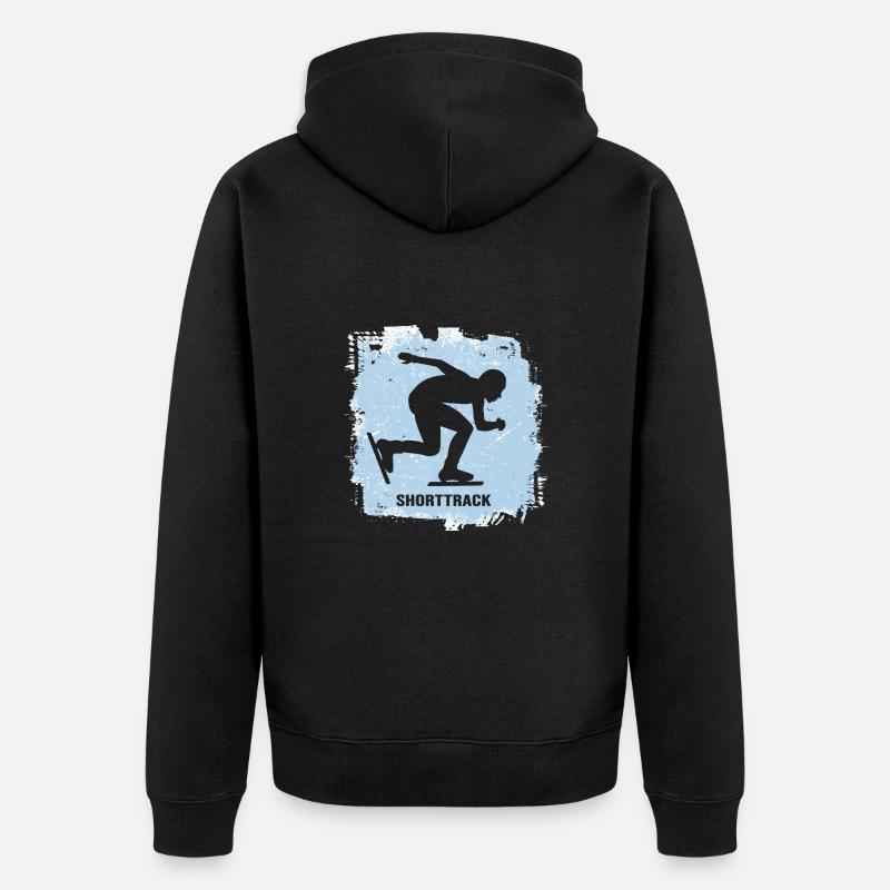 shorttrack eisschnelllauf - Unisex Premium Bio Zip Hoodie - Schwarz