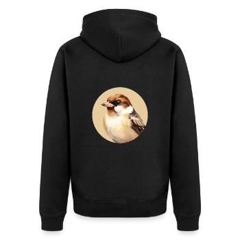 Moineau domestique - Veste à capuche bio Premium Unisexe - noir - Dos - Nico (187cm)