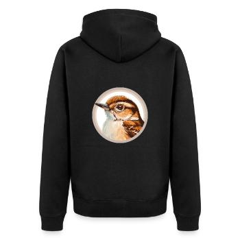 Wren bird - Unisex Premium Organic Zip Hoodie - black - Back - Nico (187cm)